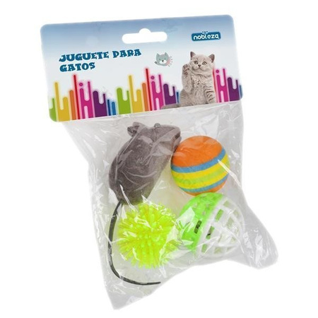 Zabawka dla kota myszka + piłeczki