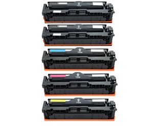 Zestaw 5x toner do HP CF540A-CF543A CMYK + K zamienniki