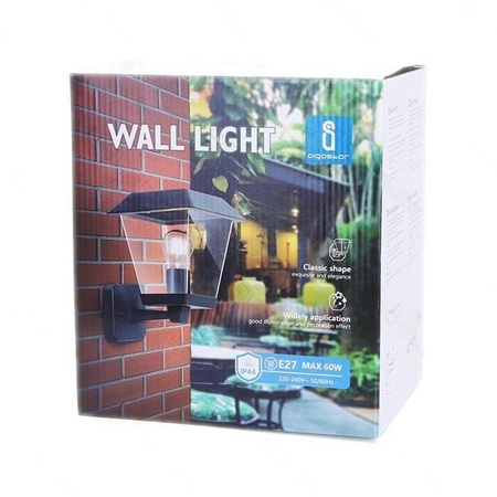 Lampa zewnętrzna ścienna ozdobna czarna 215x170x235mm