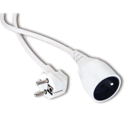 Przedłużacz jedno gniazdkowy biały 5M