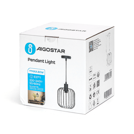 Żelazna lampa wisząca geometryczna okrągła