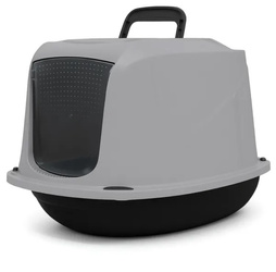 Zabudowana kuweta dla kota 34,5x36x45cm szaro-czarna