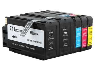 Zestaw 5x tusz do HP 711XL CMYK + K zamienniki