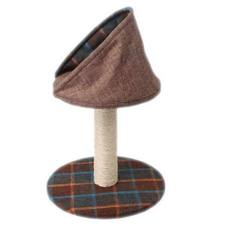 Drapak dla kota z legowiskiem w kratkę