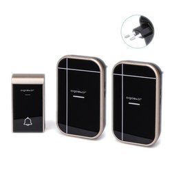 Dzwonek do drzwi + 2 odbiorniki czarno-złoty