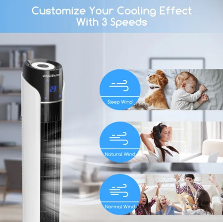 Wentylator wieżowy zdalnie sterowany