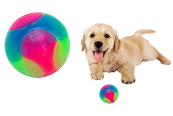 Kolorowa piłka dla psa LED 5cm