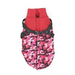 Kurtka dla psa z nadrukiem i szelkami S