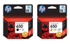Zestaw 2x tusz HP 650 CMYK oryginalny