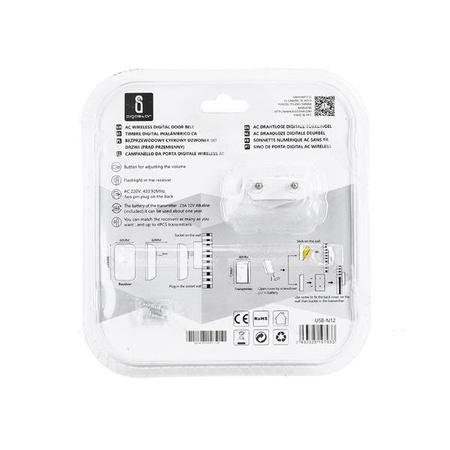 Dzwonek do drzwi biało-srebrny