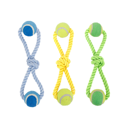 Zabawka dla psa piłki tenisowe z przeciągaczem 38cm