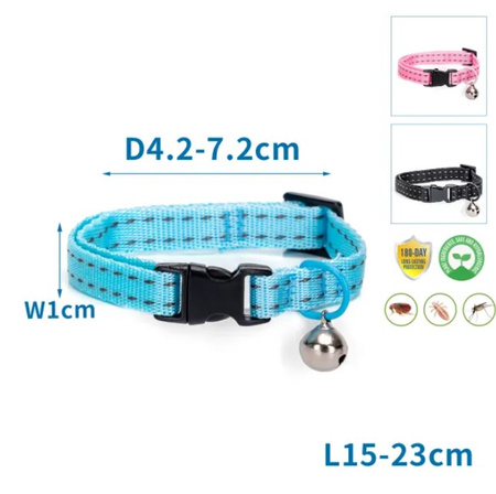 Regulowana obroża przeciw pasożytom 15-23cm