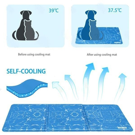 Mata chłodząca dla zwierząt 40x50cm S niebieska