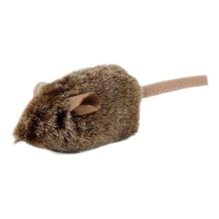 Zabawka dla kota myszka brązowa