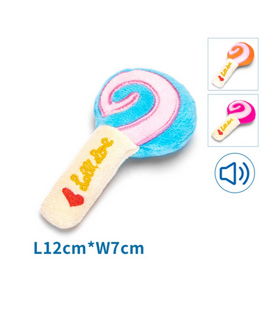 Pluszowa zabawka lizak z piszczałką 