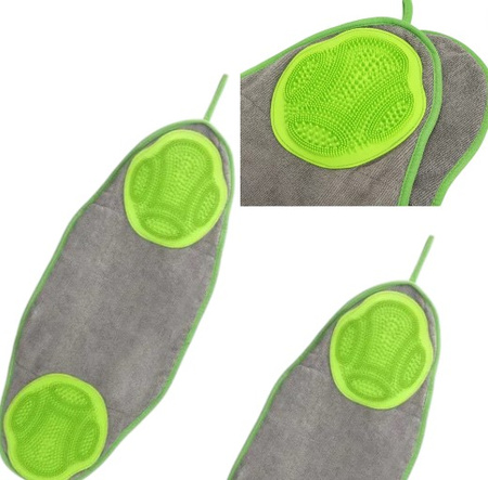 Ręcznik kąpielowy ze szczotka dla psa lub kota 64x28,5cm