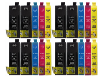 Zestaw 20x tusz do Epson T3471-T3474 XL CMYK zamiennik