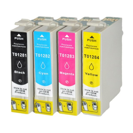 Zestaw 4x tusz do Epson T1281-T1284 CMYK 100% nowy zamiennik