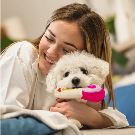 Pluszowa zabawka lizak z piszczałką 