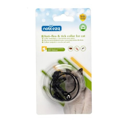 Regulowana obroża przeciw pasożytom 20-33cm czarna