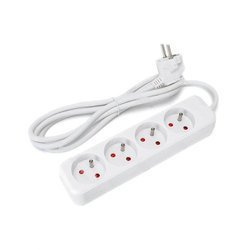 Przedłużacz sieciowy biały 1,5m