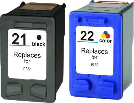 Zestaw 2x tusz do HP 21 XL HP 22 XL CMYK zamienniki