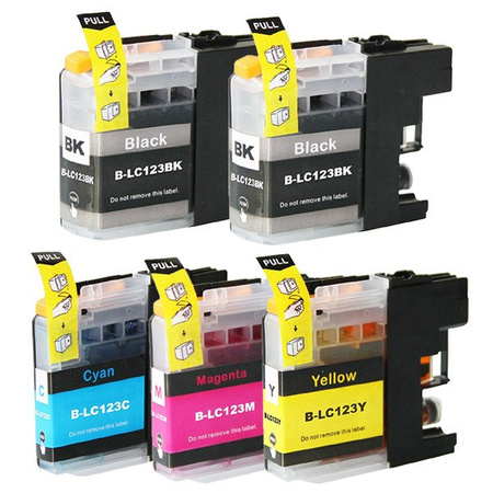 Zestaw 5x tusz do Brother LC123 XL CMYK zamienniki