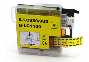 Tusz do Brother LC980 LC1100 XL żółty / yellow 100% nowy zamiennik