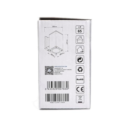 Lampa zewnętrzna ścienna kwadratowa  czarna 127x60x106mm