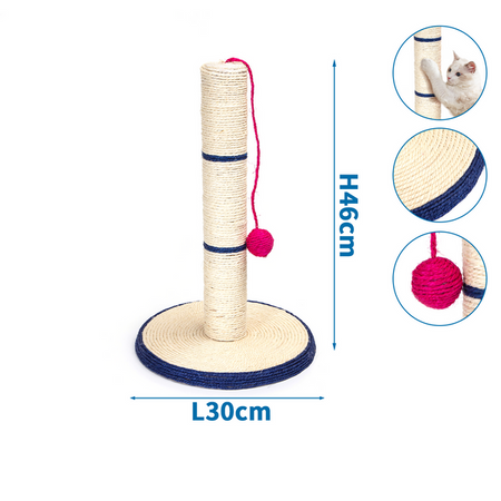 Drapak dla kota słupek z kulką na sznurku 30x30x46cm