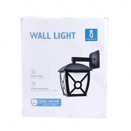 Lampa zewnętrzna ścienna ozdobna czarna 215x170x235mm