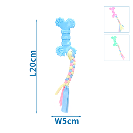 Zabawka dla psa gryzak z przeciągaczem 20cm kość