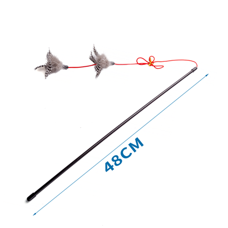 Zabawka wędka z piórkami dla kota 48cm